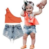 Komplet Top i jeansowe szorty 4-5 lat za 9,99 zł na Amazon.pl