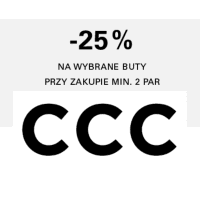 25% rabatu przy zakupie min. 2 par butów w CCC