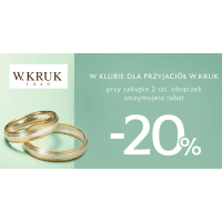 Rabat 20% przy zakupie 2 szt. obrączek w W.Kruk