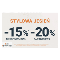 20% rabatu na produkty przecenione i 15% rabatu na nieprzecenione w Buty Sportowe