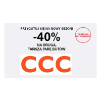 -40% na drugą parę butów w CCC