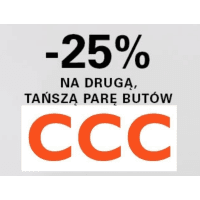 Rabat 25% na drugą butów w CCC