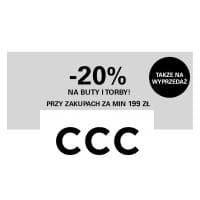 Rabat -20% na torby i buty przy MWZ 199 zł w CCC