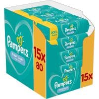 Pampers Mokre chusteczki Fresh Clean 15 x 80 sztuk za 100 zł na Amazon.pl