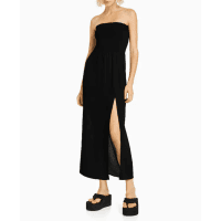 Długa sukienka bandeau z gumą za 80,50 zł w Bershka