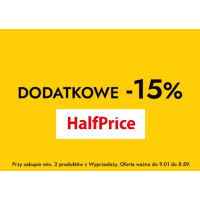 Dodatkowe 15% rabatu na wyprzedaż w Half Price