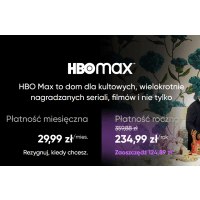 29,99 zł za miesiąc lub 234,99 zł za rok abonamentu HBO max