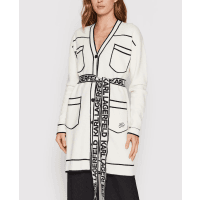 Kardigan KARL LAGERFELD Beżowy Relaxed Fit za 969,99 zł w Modivo