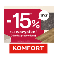 Rabat 15% na wszystko przy MWZ 100 zł w Komfort