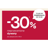 -30% rabatu na nieprzecenione dywany przy MWZ 100zł w Komfort