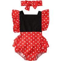 Komplet niemowlęcy: body z falbankami + opaska Minnie za 9,99 zł na Amazon.pl