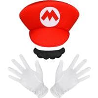 Przebranie Super Mario: czapka + rękawiczki + wąsy za 28 zł na Amazon.pl