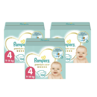 Pieluszki Pampers Premium Care rozmiar 4 na 9-14 kg 3x 104 szt. za 217,98 zł na Allegro