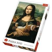 Puzzle Trefl 500 el. Mona Lisa i kot Mruczek za 16,28 zł w Empiku