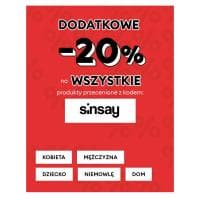 Dodatkowe 20% rabatu na wyprzedaż w Sinsay