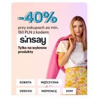 -40% rabatu przy MWZ 150 zł w Sinsay