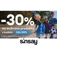 -30% na wybrane produkty przy zakupie 2 szt. w Sinsay