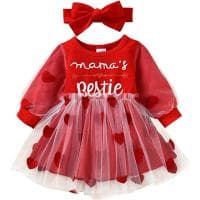 Zestaw sukienka z tiulem i opaska Mama's bestie rozm. 9-12 m za 9,99 zł na Amazon.pl