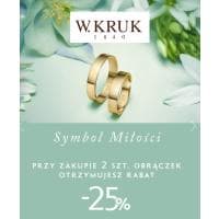 Rabat 25% przy zakupie 2 szt. obrączek w W.Kruk